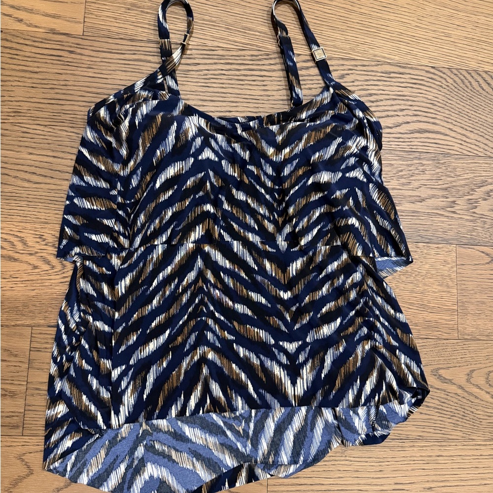 Magicsuit Black and Gold Zebra Print Swim Camisole